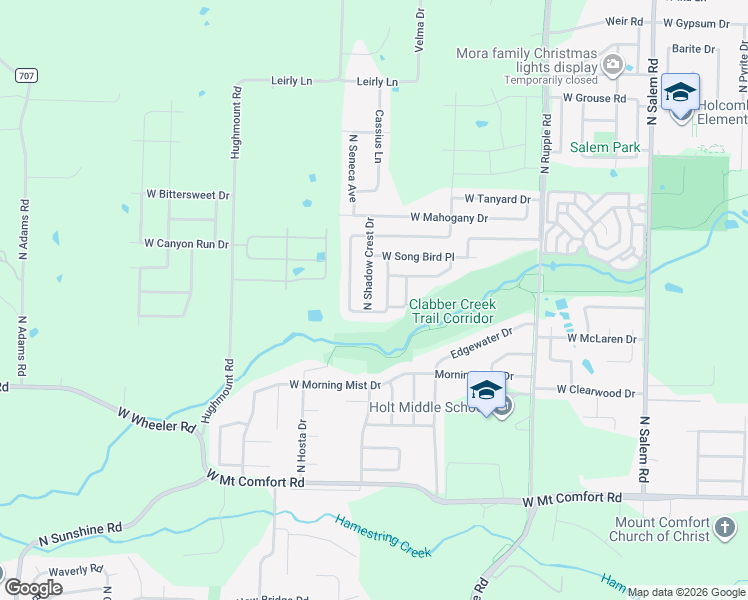 map of restaurants, bars, coffee shops, grocery stores, and more near 4157 West Puppy Creek Drive in Fayetteville