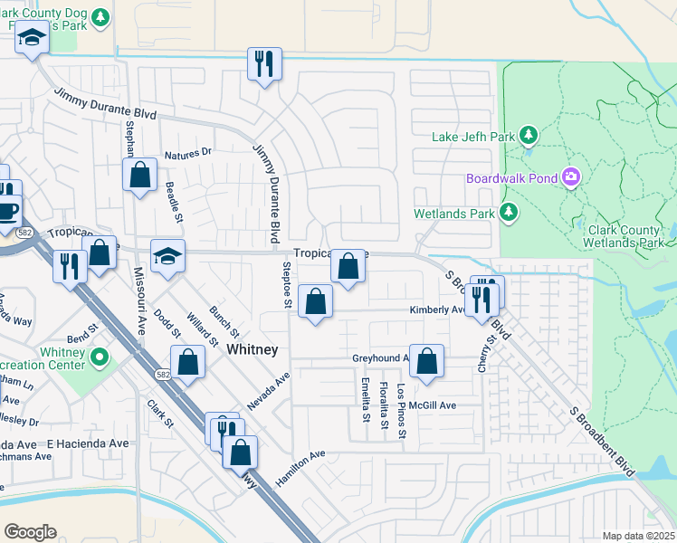 map of restaurants, bars, coffee shops, grocery stores, and more near 6263 Blood Lily Avenue in Las Vegas