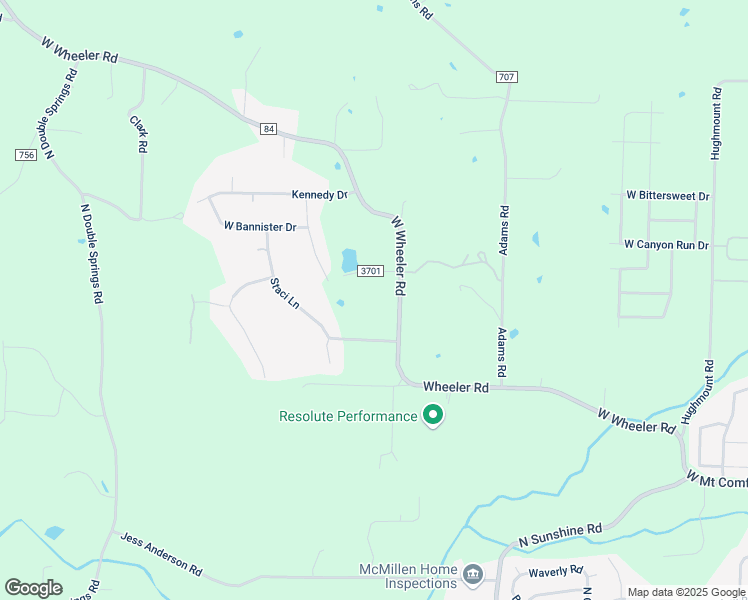 map of restaurants, bars, coffee shops, grocery stores, and more near 5433 West Wheeler Road in Fayetteville