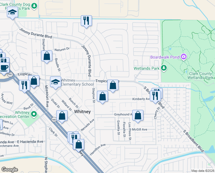 map of restaurants, bars, coffee shops, grocery stores, and more near 6245 Blood Lily Avenue in Las Vegas