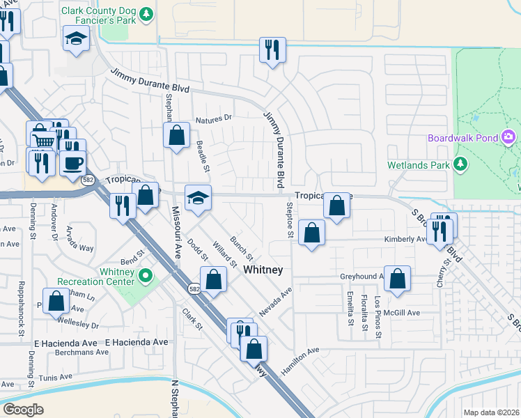 map of restaurants, bars, coffee shops, grocery stores, and more near 4980 Sedimentary Street in Las Vegas