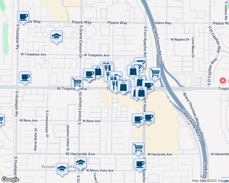 map of restaurants, bars, coffee shops, grocery stores, and more near 9592 Villa Calera Avenue in Las Vegas