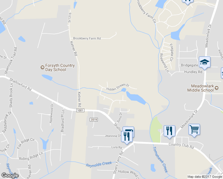 map of restaurants, bars, coffee shops, grocery stores, and more near 5191 Hidden Stream Drive in Lewisville