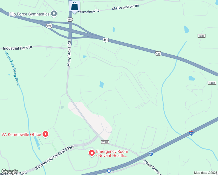 map of restaurants, bars, coffee shops, grocery stores, and more near 432 Burnt Mill Road in Kernersville
