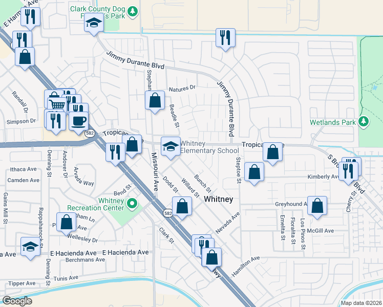 map of restaurants, bars, coffee shops, grocery stores, and more near 4927 Volcanic Rock Lane in Las Vegas