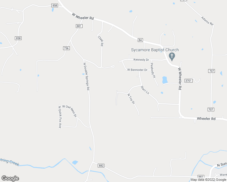 map of restaurants, bars, coffee shops, grocery stores, and more near 6114 West Jana Place in Fayetteville