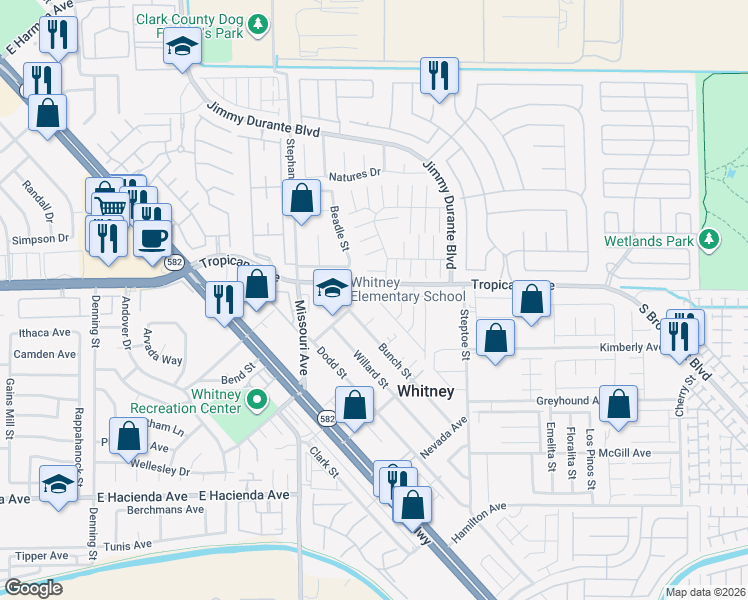 map of restaurants, bars, coffee shops, grocery stores, and more near 4927 Volcanic Rock Lane in Las Vegas