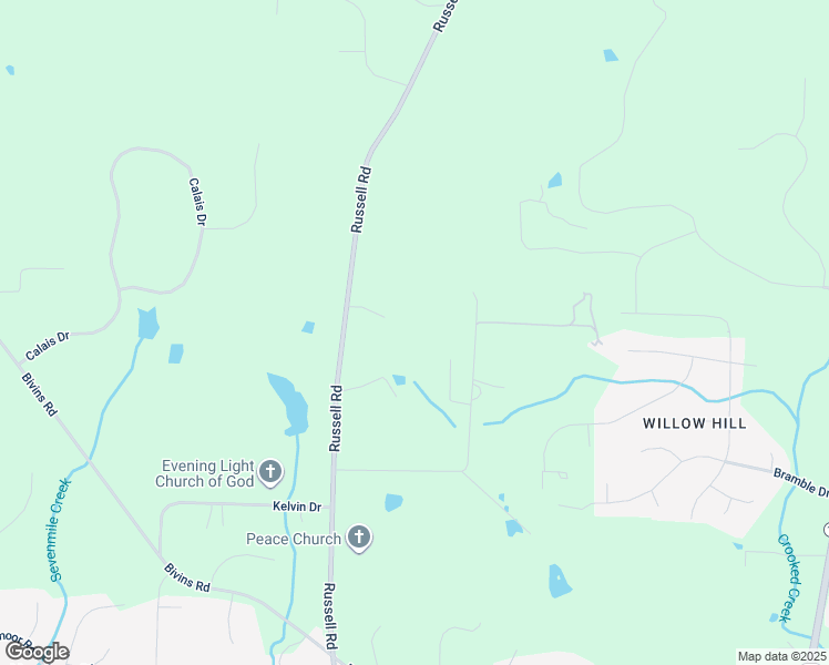 map of restaurants, bars, coffee shops, grocery stores, and more near 6428 Russell Road in Durham