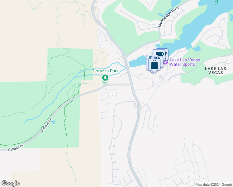 map of restaurants, bars, coffee shops, grocery stores, and more near Lilla Rosa Street in Henderson