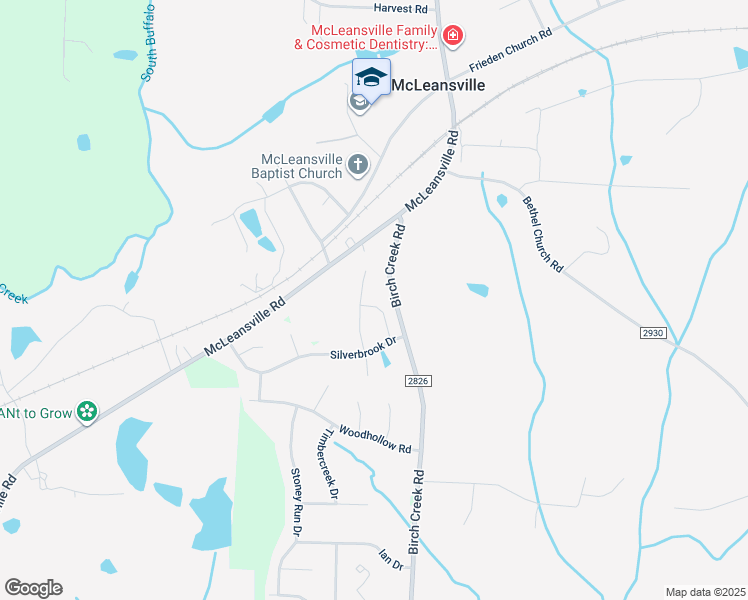 map of restaurants, bars, coffee shops, grocery stores, and more near 203 Lilah Lane in McLeansville