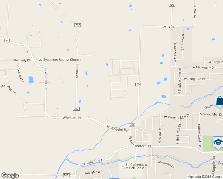 map of restaurants, bars, coffee shops, grocery stores, and more near Glenmoor Drive in Fayetteville