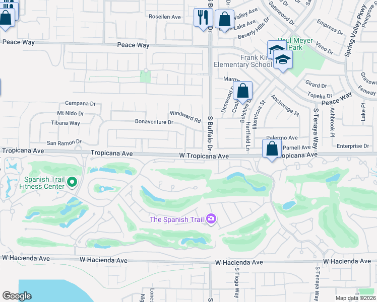 map of restaurants, bars, coffee shops, grocery stores, and more near 7885 Geyser Hill Lane in Las Vegas