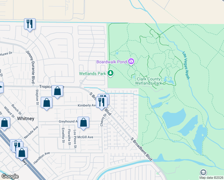 map of restaurants, bars, coffee shops, grocery stores, and more near 7050 Hollywood Circle in Las Vegas