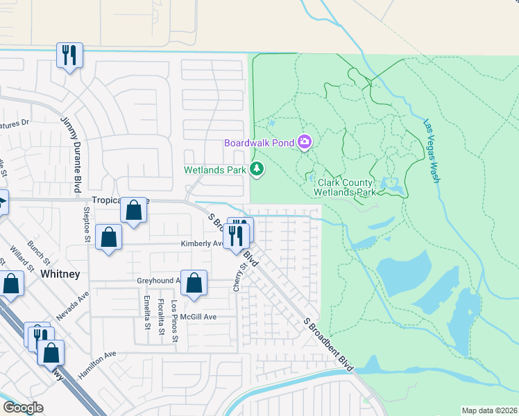 map of restaurants, bars, coffee shops, grocery stores, and more near 7050 Hollywood Circle in Las Vegas