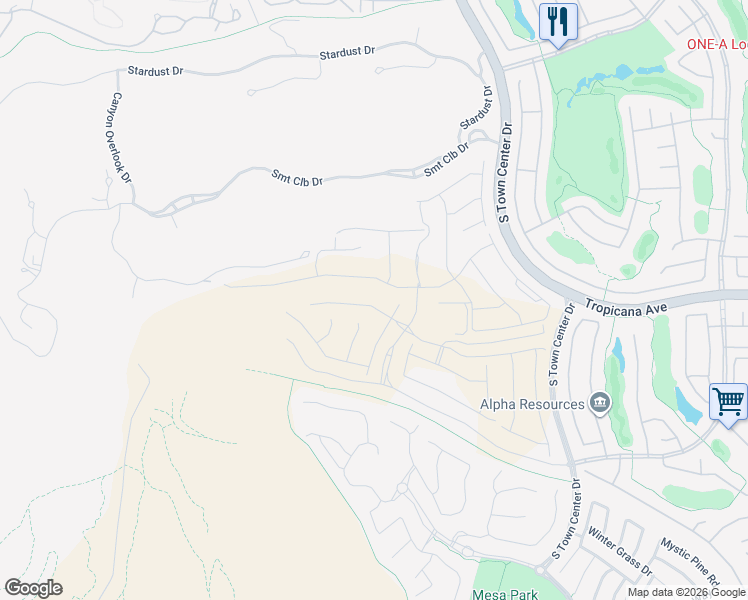 map of restaurants, bars, coffee shops, grocery stores, and more near 11032 Rolling Vista Drive in Summerlin South