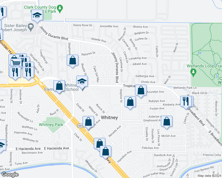 map of restaurants, bars, coffee shops, grocery stores, and more near 4912 Secret Rock Street in Las Vegas