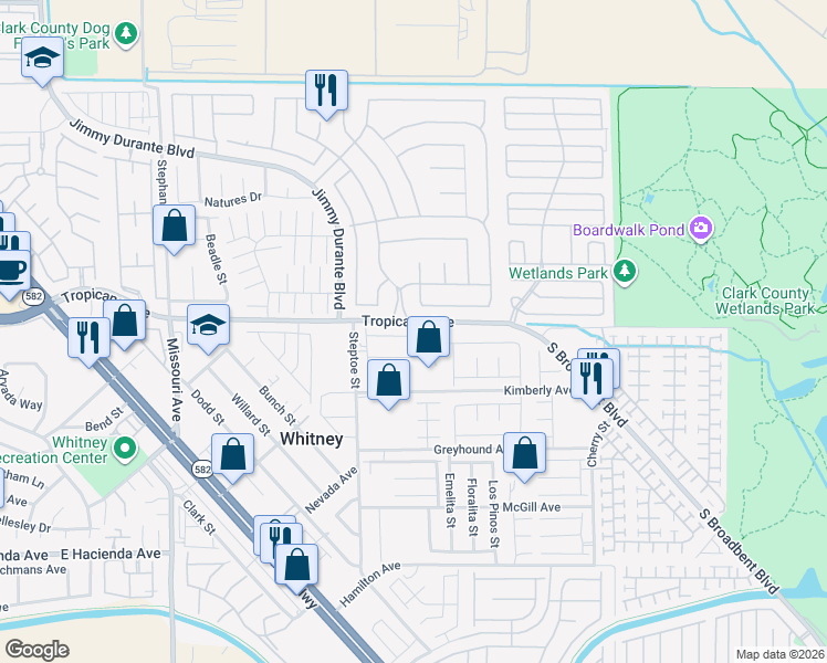 map of restaurants, bars, coffee shops, grocery stores, and more near 6258 Blood Lily Avenue in Las Vegas