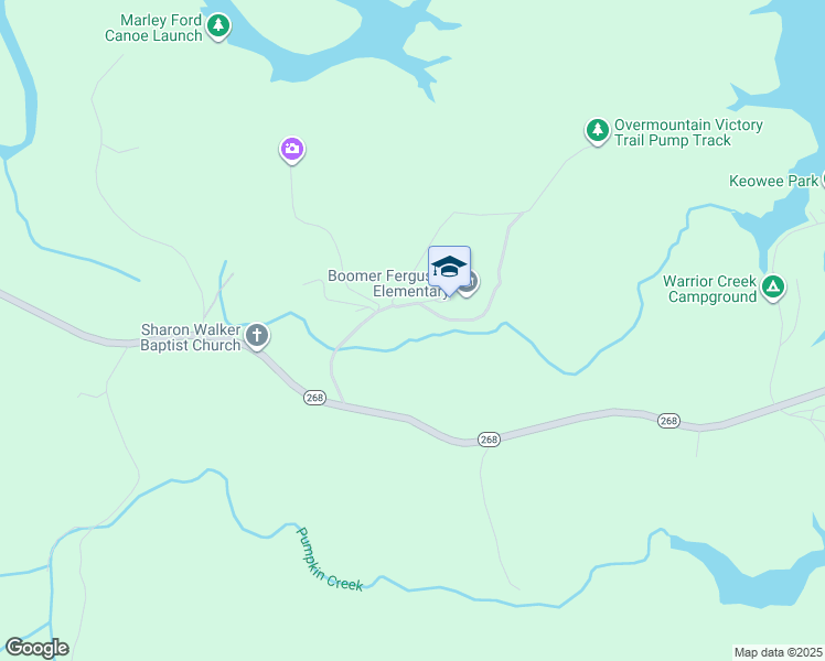 map of restaurants, bars, coffee shops, grocery stores, and more near 434 Boomer Ferguson School Road in Boomer