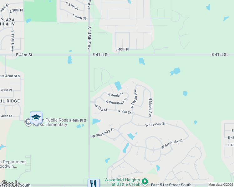 map of restaurants, bars, coffee shops, grocery stores, and more near 1908 West Xenia Street in Broken Arrow