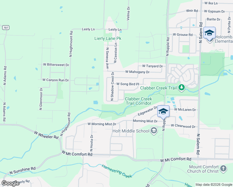 map of restaurants, bars, coffee shops, grocery stores, and more near 2635 North Brush Creek Drive in Fayetteville