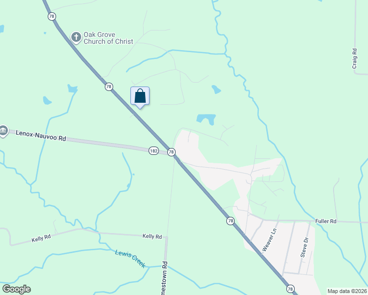 map of restaurants, bars, coffee shops, grocery stores, and more near 80 Cameron Lane in Dyersburg