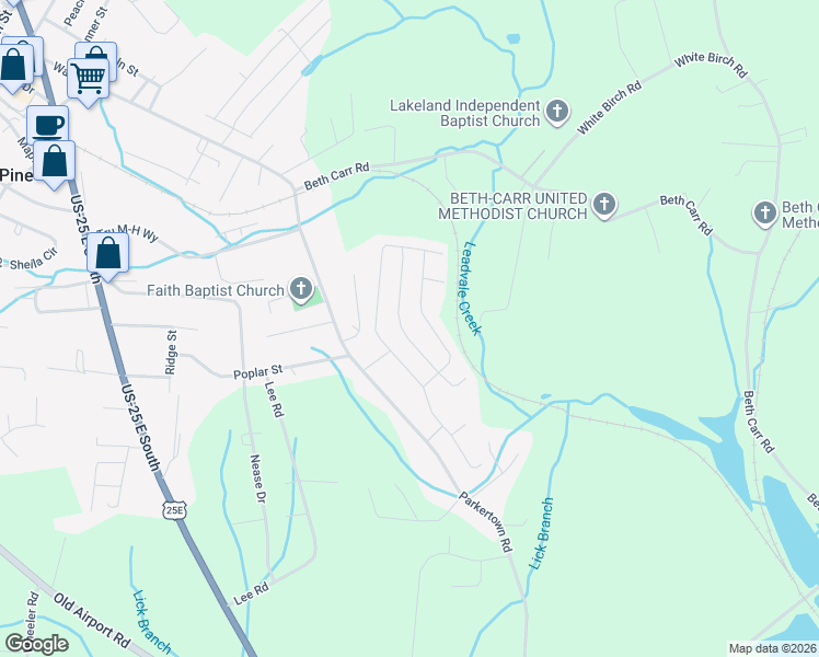 map of restaurants, bars, coffee shops, grocery stores, and more near Unnamed Road in White Pine