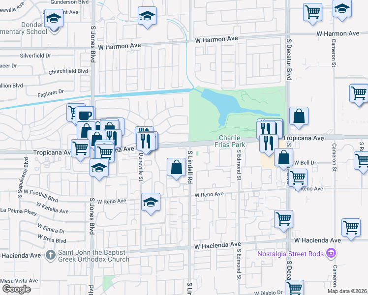 map of restaurants, bars, coffee shops, grocery stores, and more near in Spring Valley