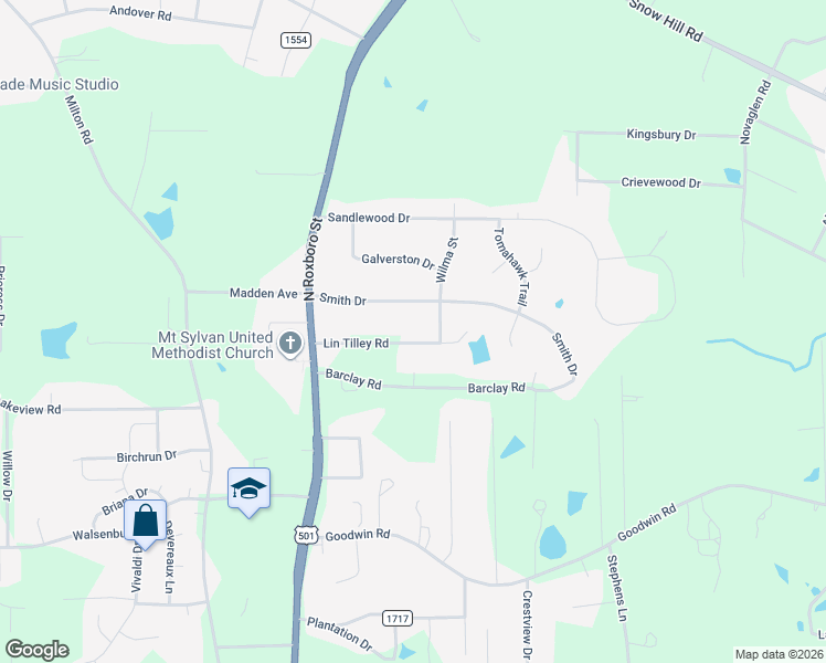 map of restaurants, bars, coffee shops, grocery stores, and more near 146 Smith Drive in Durham