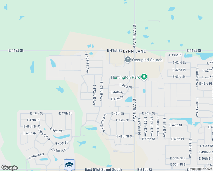 map of restaurants, bars, coffee shops, grocery stores, and more near 4361 South 173rd East Avenue in Tulsa