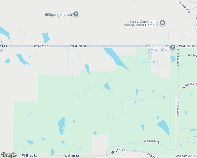 map of restaurants, bars, coffee shops, grocery stores, and more near 4501 South Holly Drive in Sand Springs