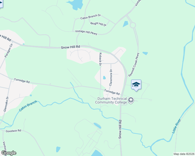 map of restaurants, bars, coffee shops, grocery stores, and more near 5726 Koback Drive in Durham