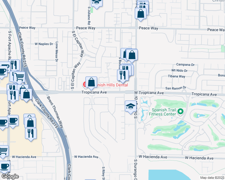 map of restaurants, bars, coffee shops, grocery stores, and more near 8747 Vista Cantera Court in Las Vegas