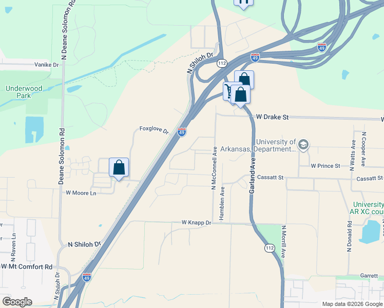 map of restaurants, bars, coffee shops, grocery stores, and more near 1580 Burr Oak Drive in Fayetteville