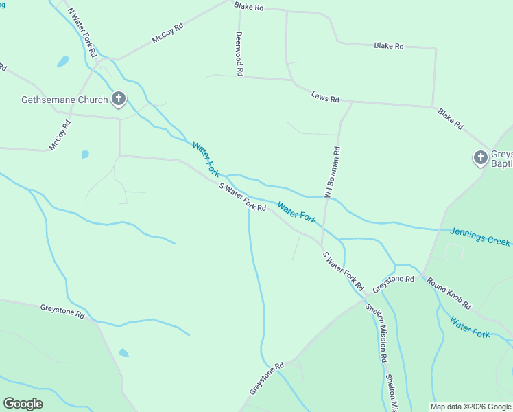 map of restaurants, bars, coffee shops, grocery stores, and more near 895 S Water Fork Rd in Greeneville