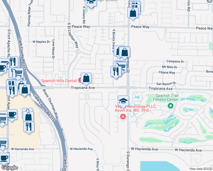 map of restaurants, bars, coffee shops, grocery stores, and more near 8747 Vista Cantera Ct in Las Vegas