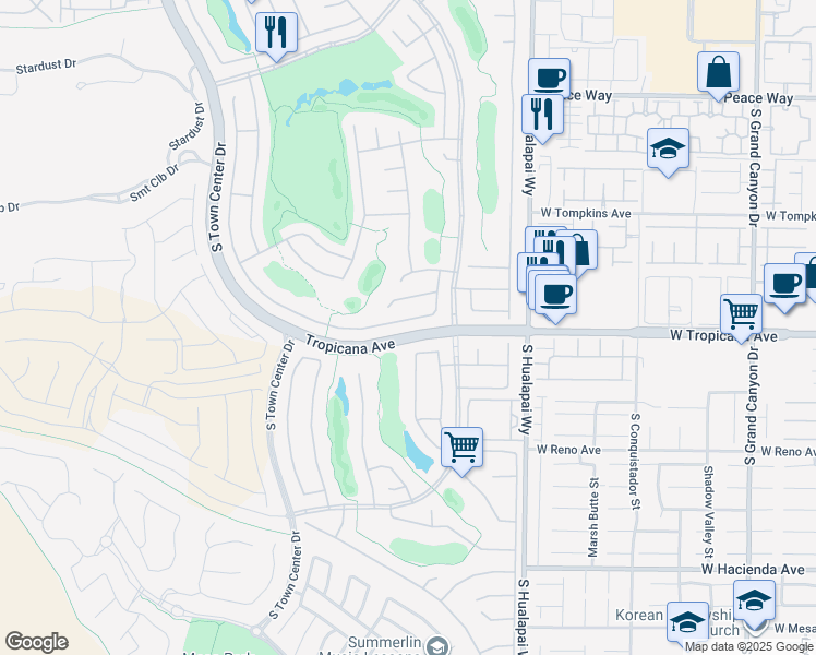 map of restaurants, bars, coffee shops, grocery stores, and more near 10393 Abisso Drive in Las Vegas