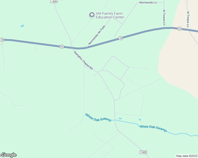map of restaurants, bars, coffee shops, grocery stores, and more near 8601 Speights Chapel Road in Whitakers