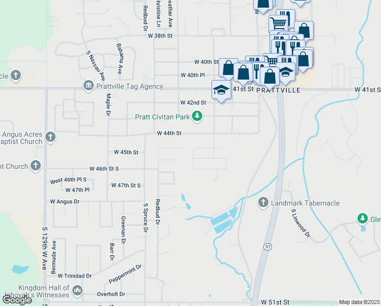 map of restaurants, bars, coffee shops, grocery stores, and more near 4514 Stevens Avenue in Sand Springs