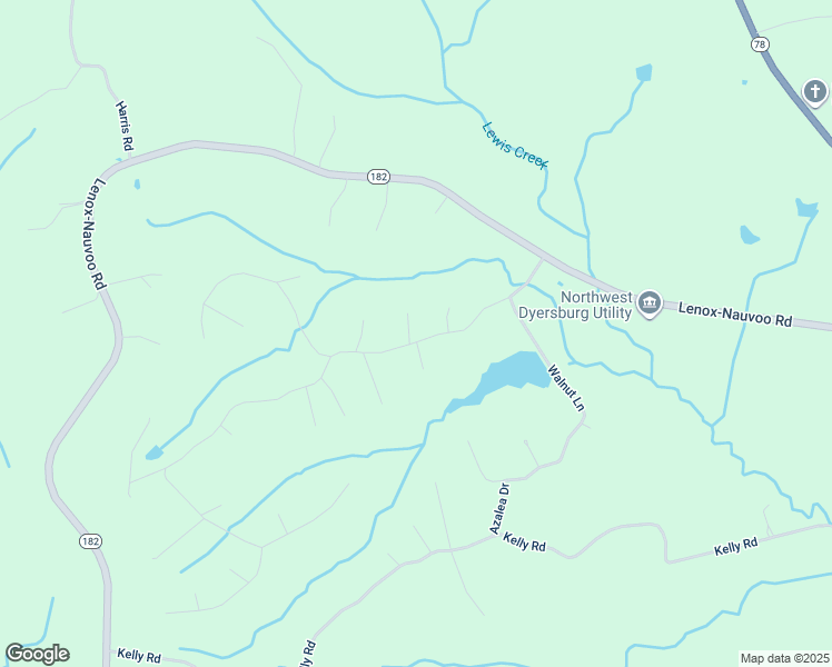 map of restaurants, bars, coffee shops, grocery stores, and more near 20 White Oak Circle in Dyersburg