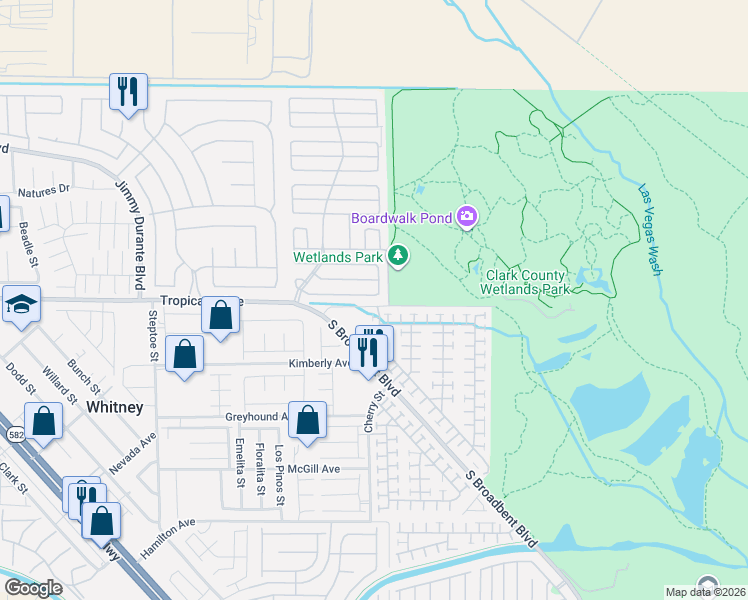 map of restaurants, bars, coffee shops, grocery stores, and more near 7050 Hollywood Circle in Las Vegas