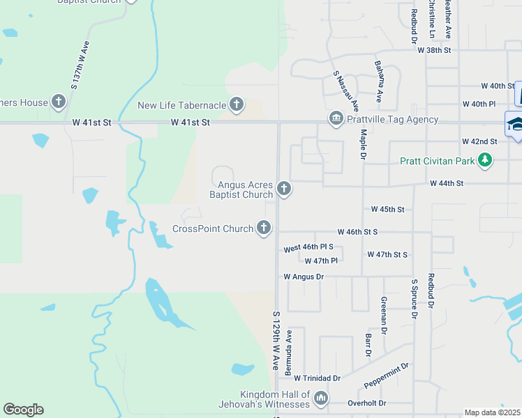 map of restaurants, bars, coffee shops, grocery stores, and more near 4402 S 129th W Ave in Sand Springs