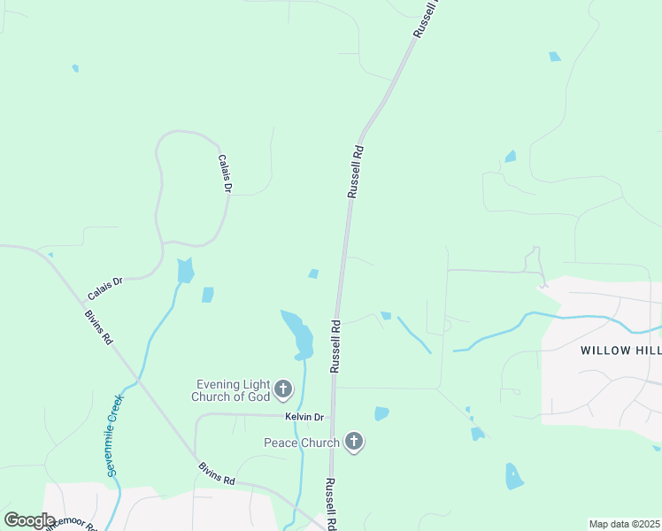 map of restaurants, bars, coffee shops, grocery stores, and more near 6513 Russell Road in Durham