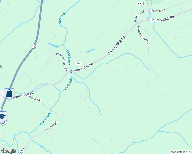 map of restaurants, bars, coffee shops, grocery stores, and more near 235 Old Farms Road in Wilkesboro