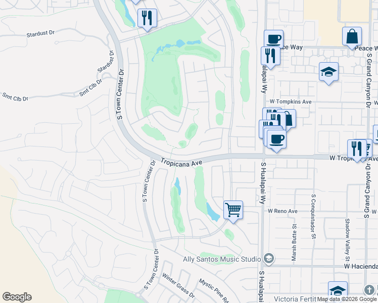 map of restaurants, bars, coffee shops, grocery stores, and more near 10464 Abisso Drive in Las Vegas