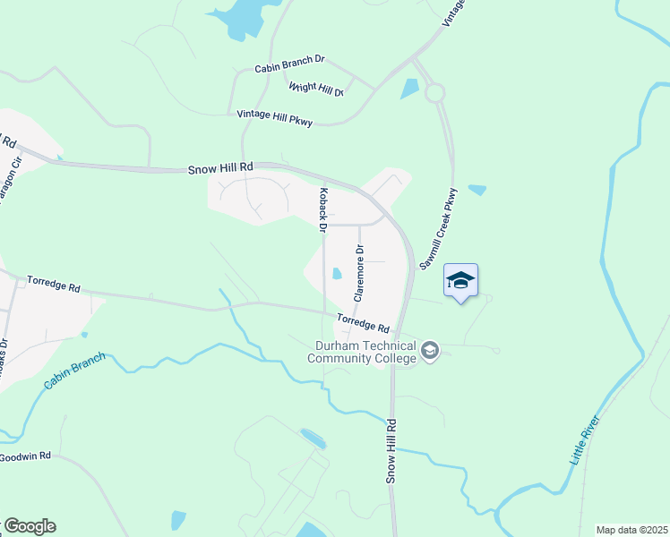 map of restaurants, bars, coffee shops, grocery stores, and more near 5726 Koback Drive in Durham