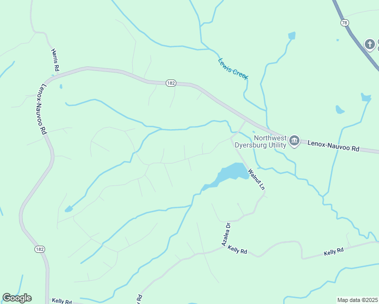 map of restaurants, bars, coffee shops, grocery stores, and more near 20 White Oak Circle in Dyersburg