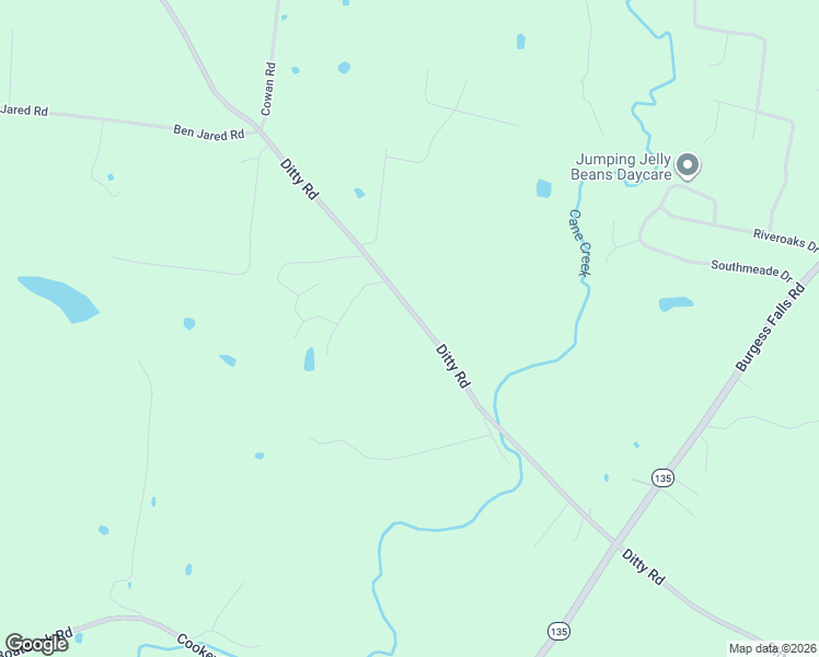 map of restaurants, bars, coffee shops, grocery stores, and more near 4778-5398 Ditty Road in Cookeville