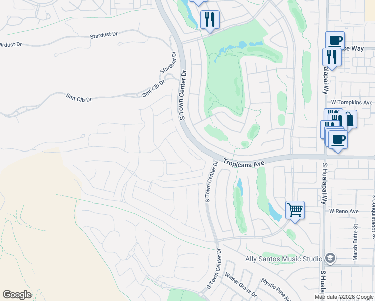 map of restaurants, bars, coffee shops, grocery stores, and more near 4869 Shady Ridge Drive in Las Vegas