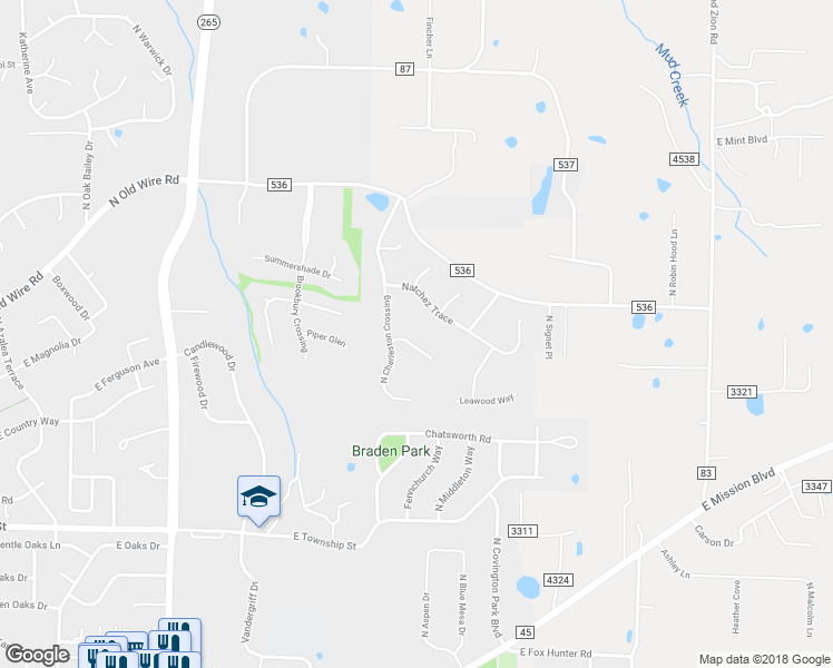 map of restaurants, bars, coffee shops, grocery stores, and more near 3446 Fredricksburg Circle in Fayetteville