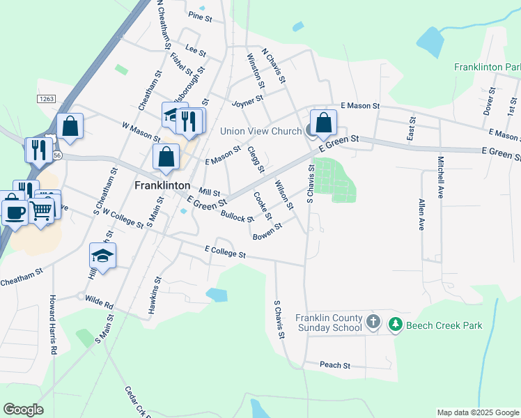 map of restaurants, bars, coffee shops, grocery stores, and more near 110 Cooke Street in Franklinton